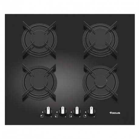 28-Plaque de Cuisson Vitro Crystal FOCUS F409B 4 Feux 60 cm Noir